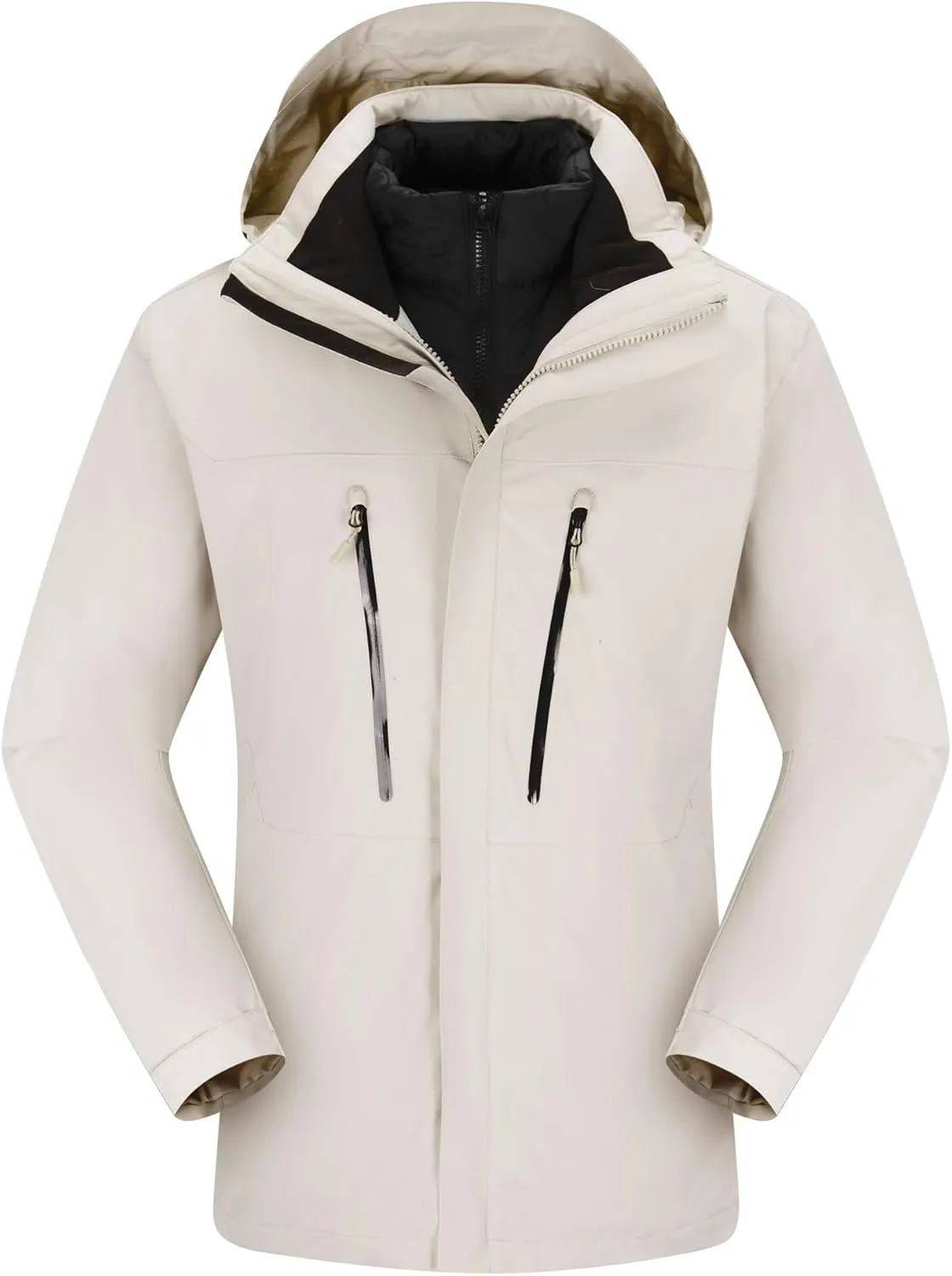 Men's winter jacket coat 3 in 1 snow ski jacket waterproof windproof jacket men's warm down jacket