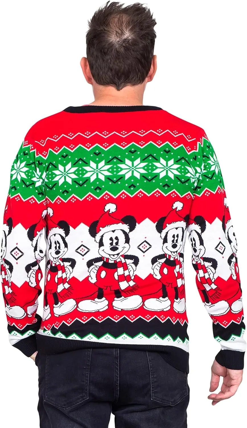 Mickey Mouse Santa Hat Cardigan Ugly Christmas Sweater