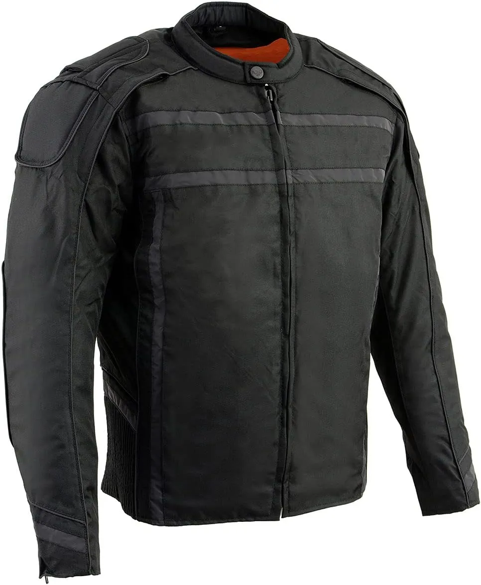 Milwaukee Leather Men's Armored Textile Motorcycle Rider Jacket-Year Round Wear - Large - Large