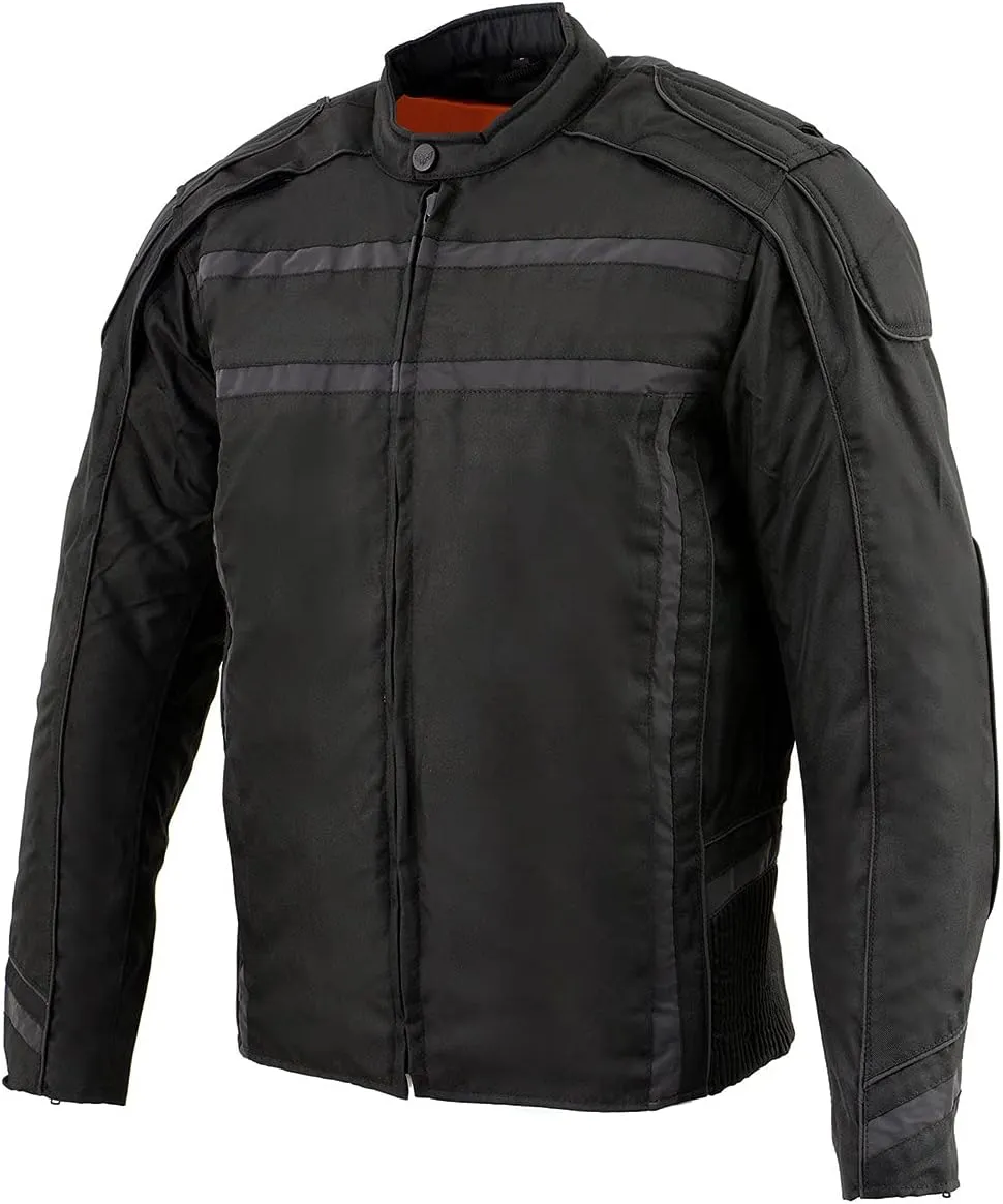 Milwaukee Leather Men's Armored Textile Motorcycle Rider Jacket-Year Round Wear - Large - Large