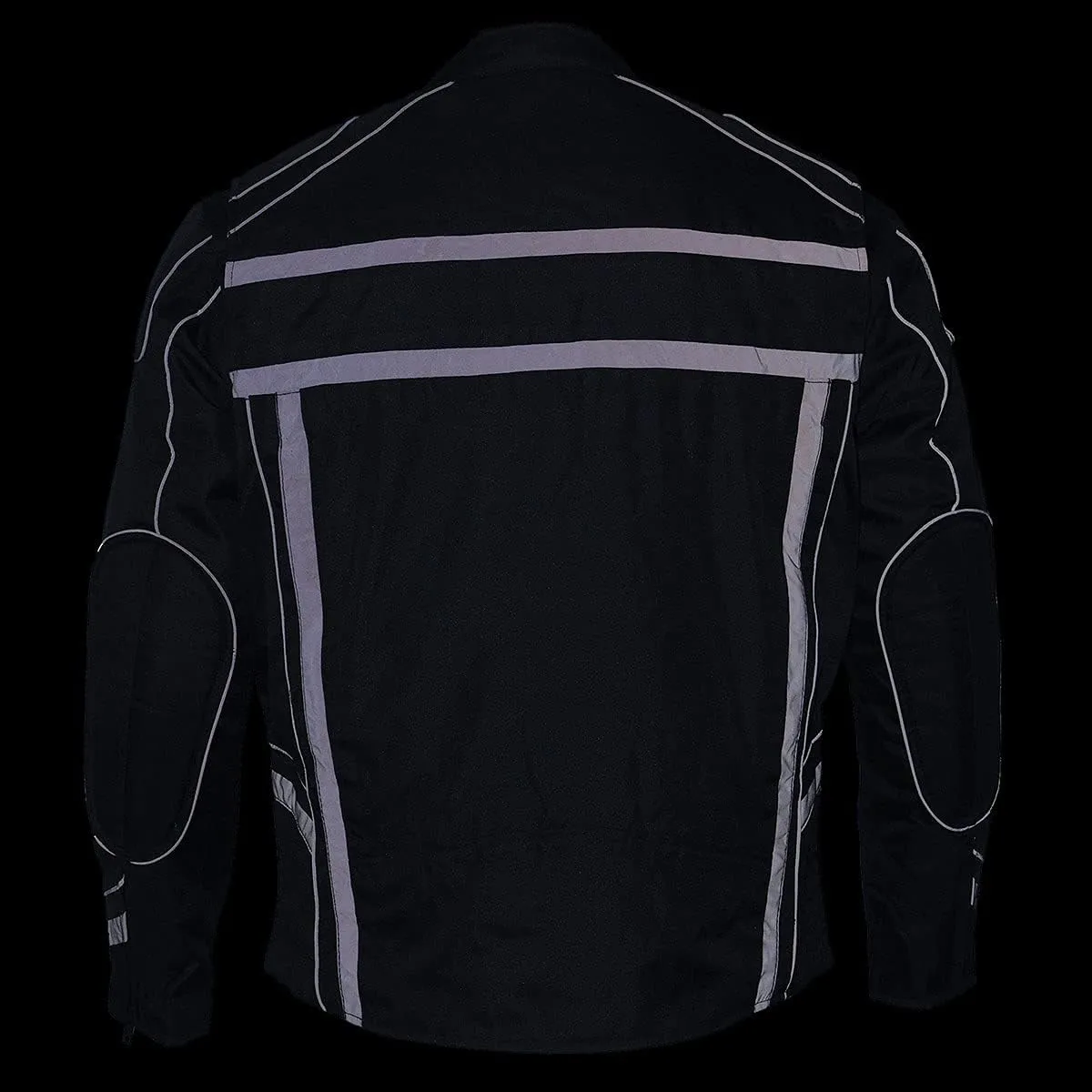 Milwaukee Leather Men's Armored Textile Motorcycle Rider Jacket-Year Round Wear - Large - Large