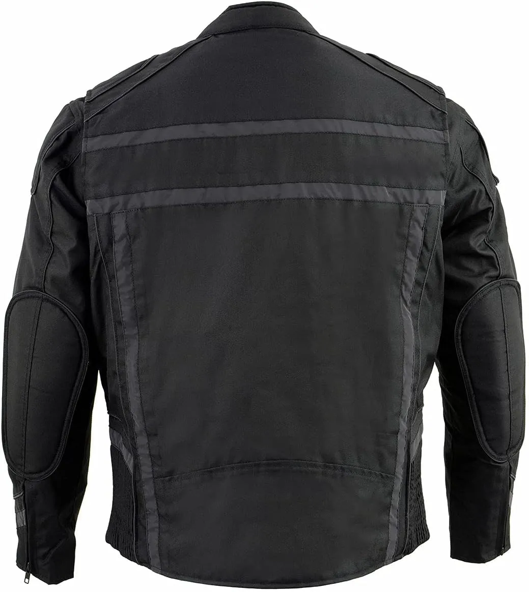 Milwaukee Leather Men's Armored Textile Motorcycle Rider Jacket-Year Round Wear - Large - Large