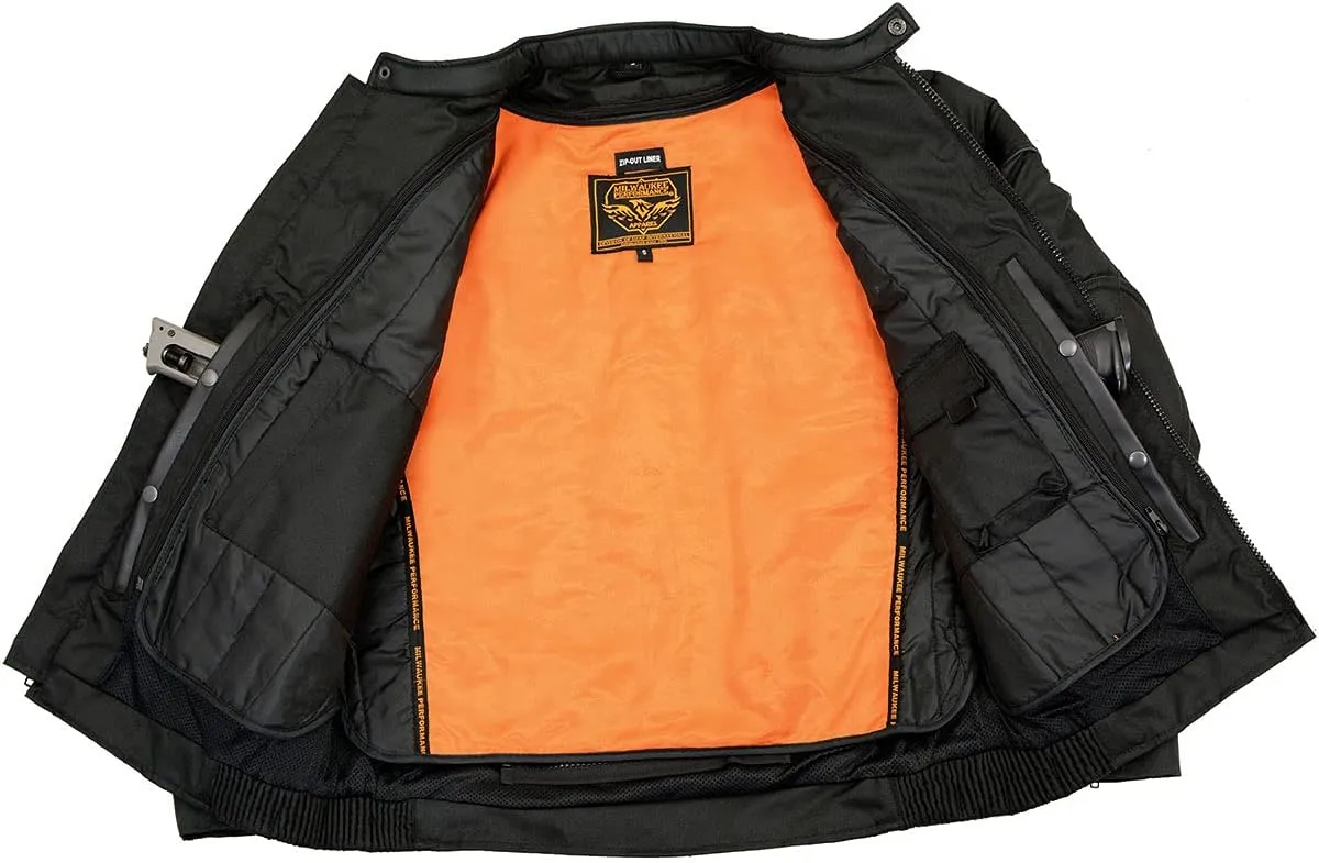 Milwaukee Leather Men's Armored Textile Motorcycle Rider Jacket-Year Round Wear - Large - Large