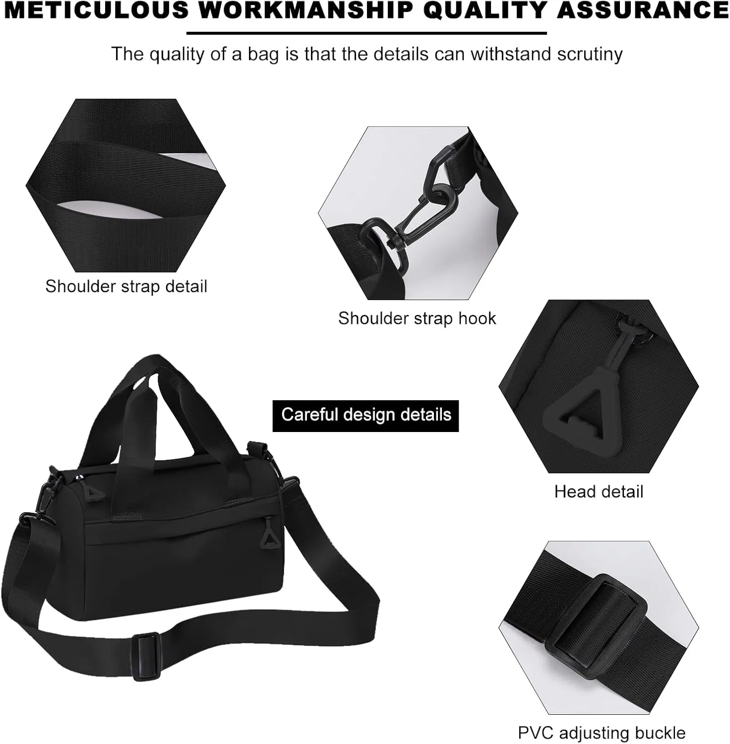 Mini Gym Bag Waterproof Gym Tote Bag Portable Fitness Shoulder Bag for Sports Travel