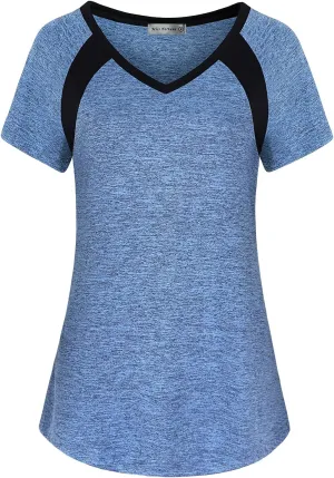 MISS FORTUNE Womens Active Wear Exercise Top Yoga Shirt Workout Clothes