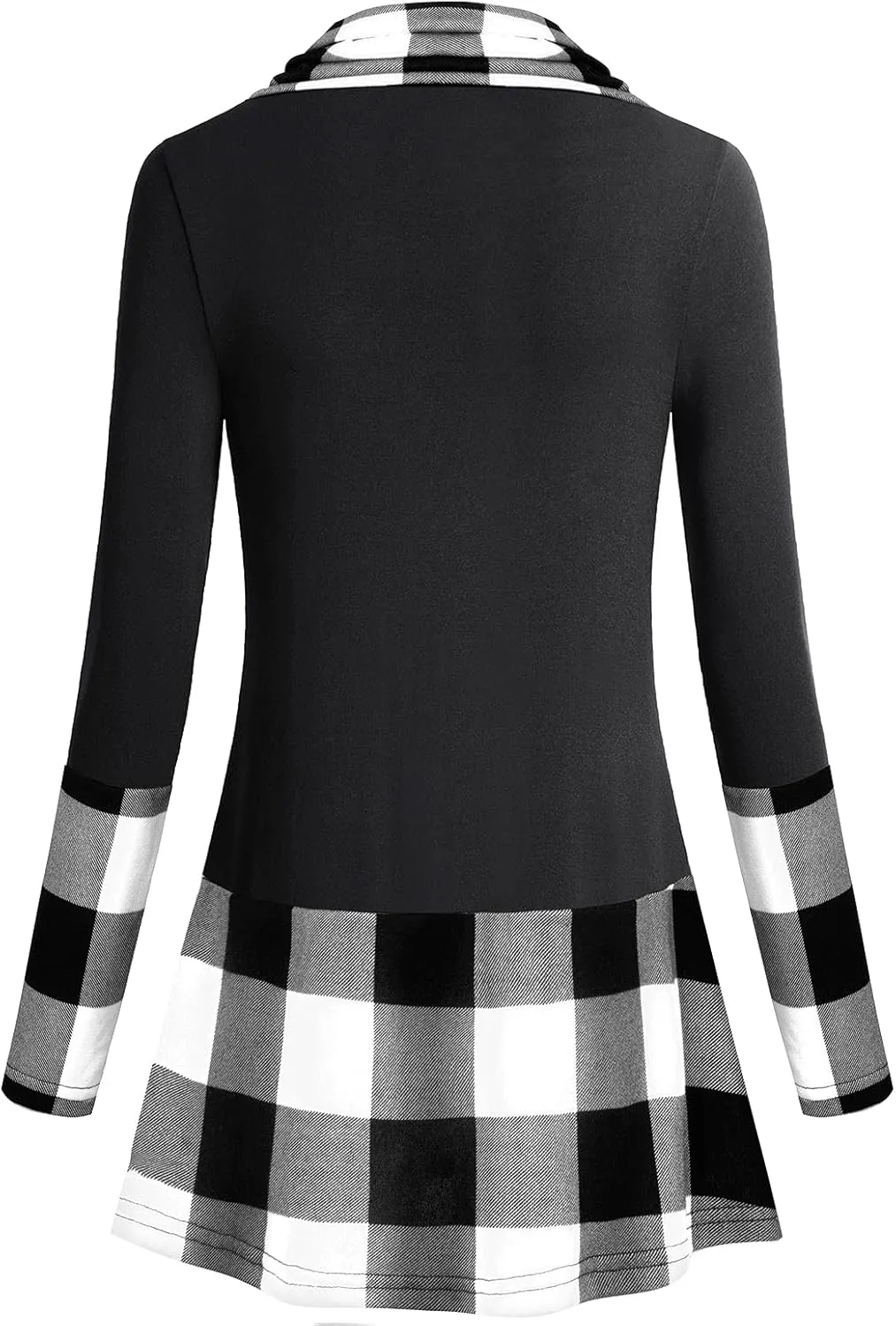 Miusey Women's Long Sleeve Cowl Neck Form Fitting Casual Tunic Top Blouse