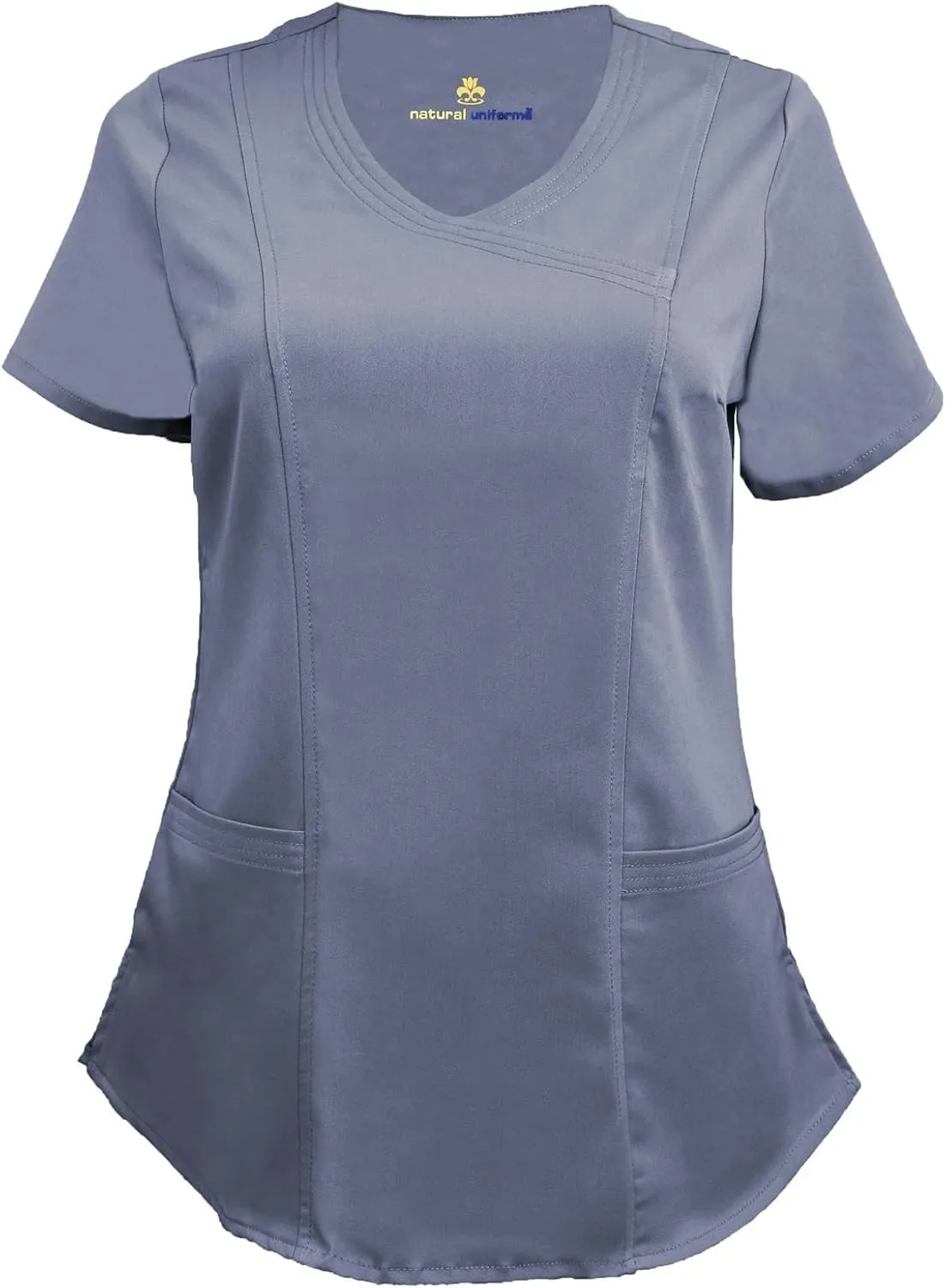 Natural Uniforms Women's Ultra Soft Modern Fit Mock Wrap Work Uniform Top and Pant Set 8201-9200