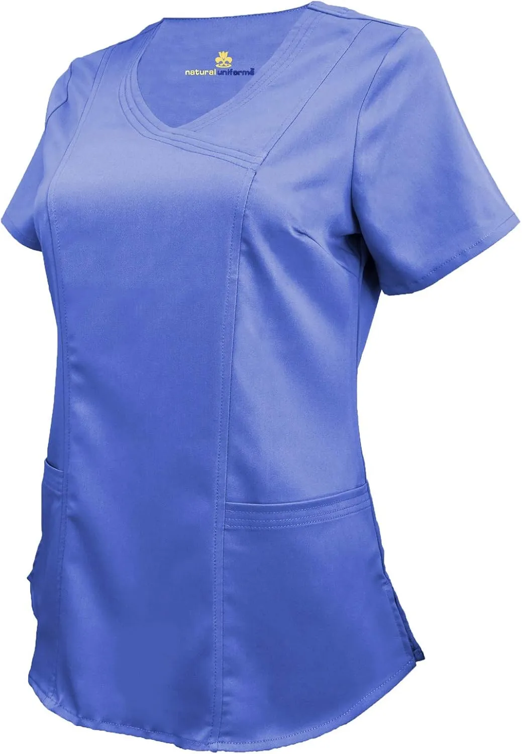 Natural Uniforms Women's Ultra Soft Modern Fit Mock Wrap Work Uniform Top and Pant Set 8201-9200