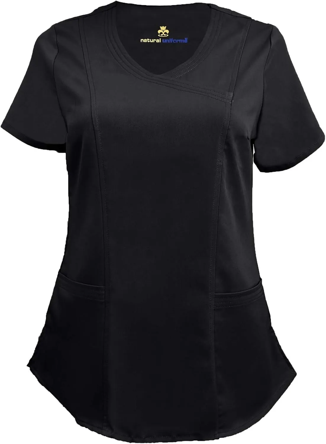 Natural Uniforms Women's Ultra Soft Modern Fit Mock Wrap Work Uniform Top and Pant Set 8201-9200