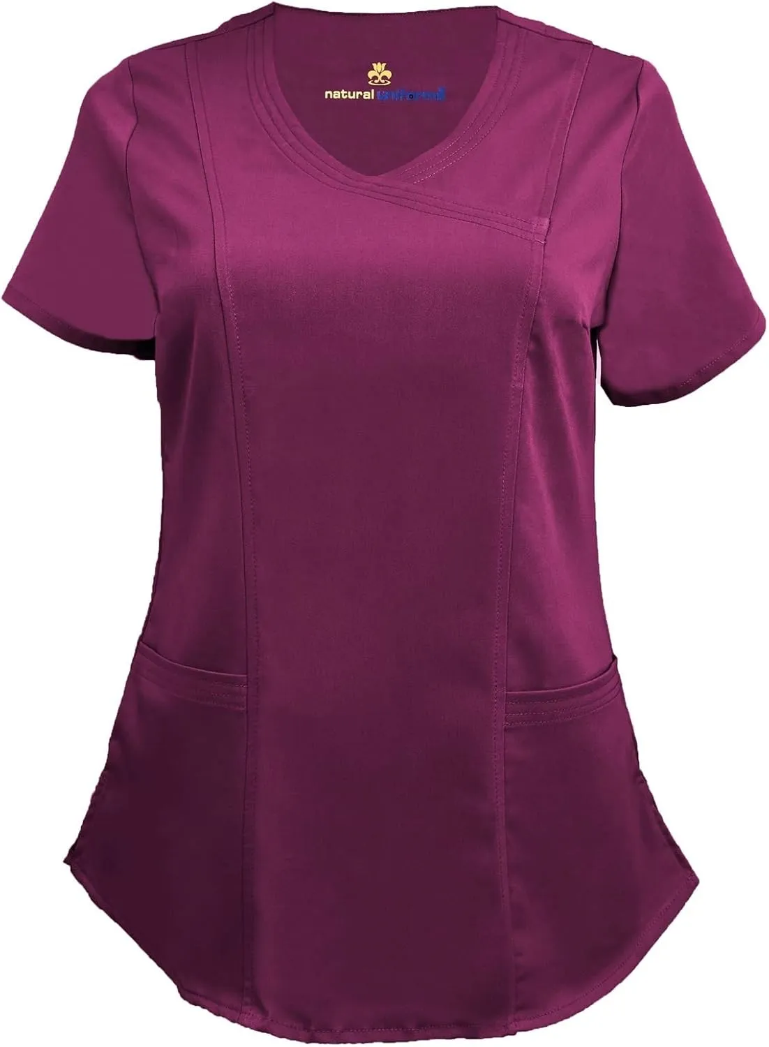 Natural Uniforms Women's Ultra Soft Modern Fit Mock Wrap Work Uniform Top and Pant Set 8201-9200