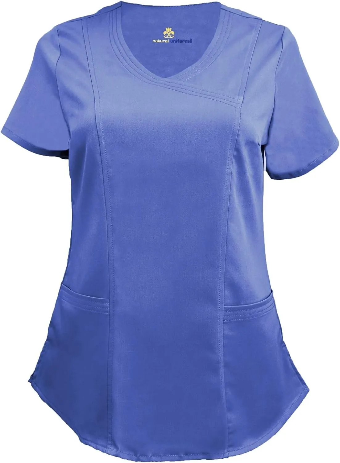Natural Uniforms Women's Ultra Soft Modern Fit Mock Wrap Work Uniform Top and Pant Set 8201-9200