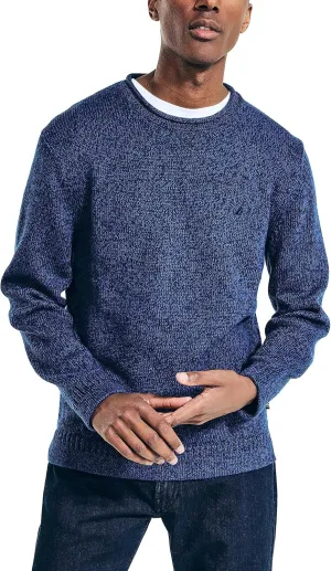 Nautica Men's Rolled Crewneck Sweater