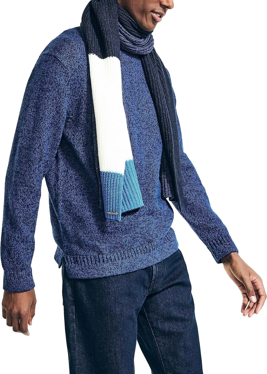 Nautica Men's Rolled Crewneck Sweater