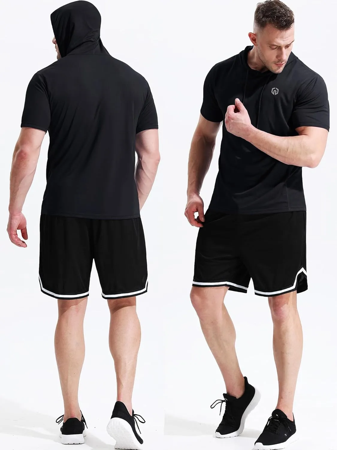 NELEUS Dry Fit Workout Athletic Muscle Tank Top Running Shirts with Hoods