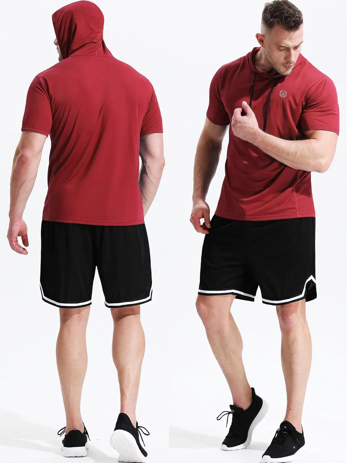 NELEUS Dry Fit Workout Athletic Muscle Tank Top Running Shirts with Hoods