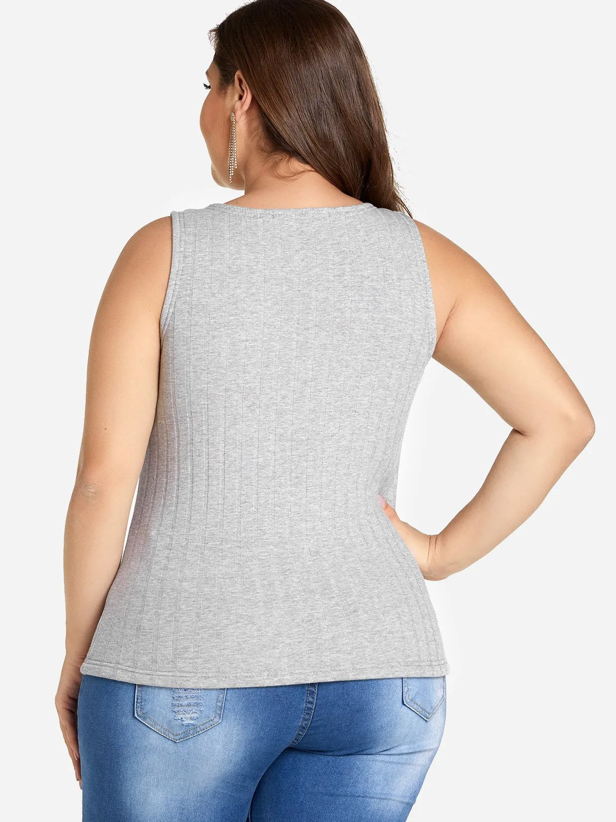 OEM ODM Round Neck Plain Sleeveless Plus Size Tops