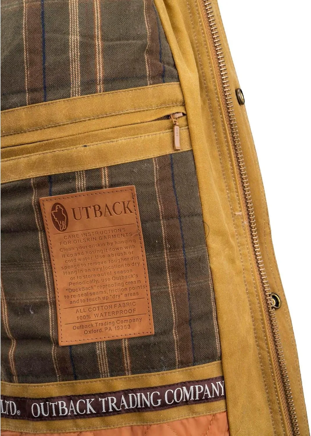 OUTBACK TRADING Men's 2146 Gidley Waterproof Breathable Fully Lined Cotton Oilskin Western Jacket