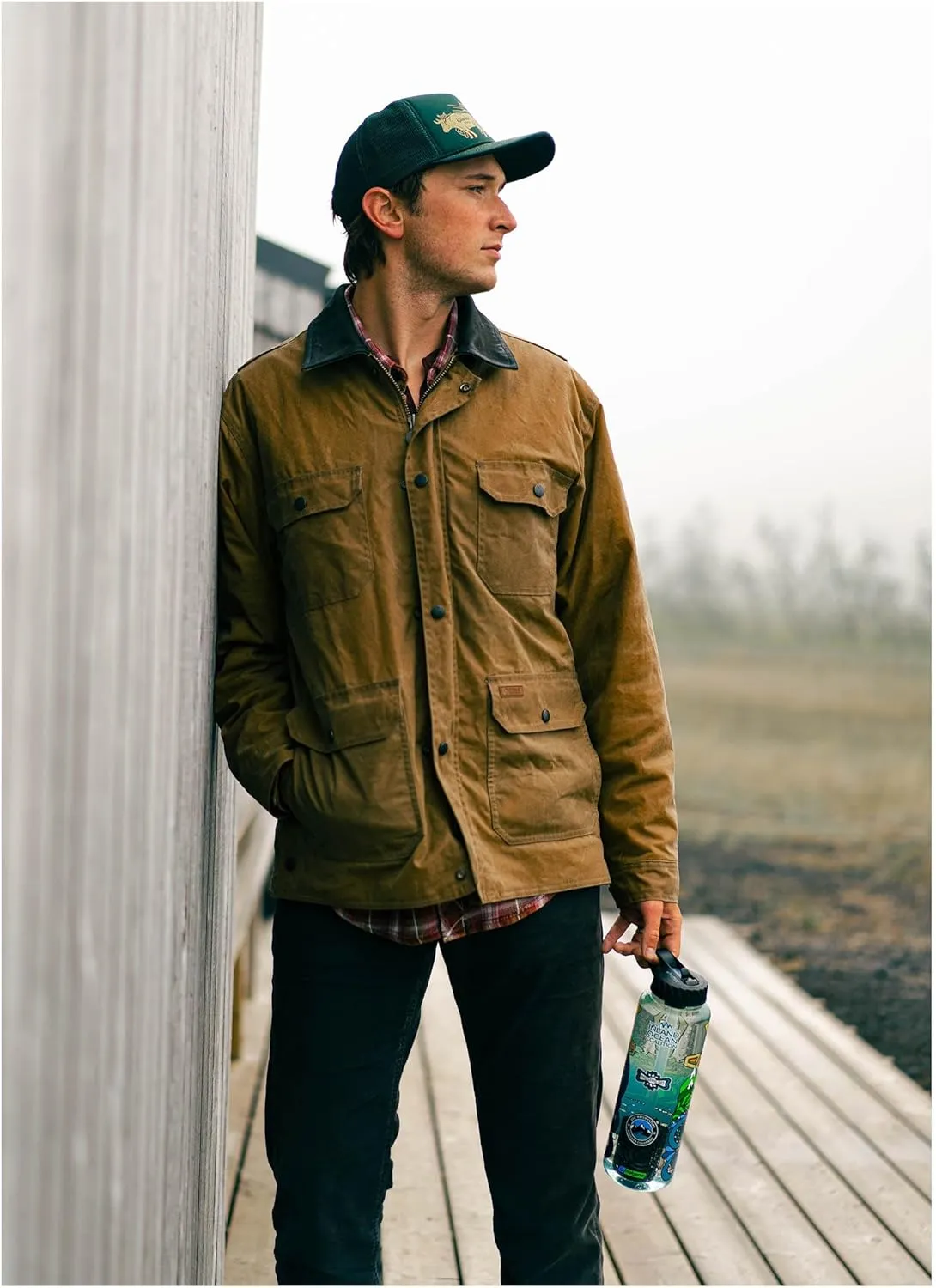OUTBACK TRADING Men's 2146 Gidley Waterproof Breathable Fully Lined Cotton Oilskin Western Jacket