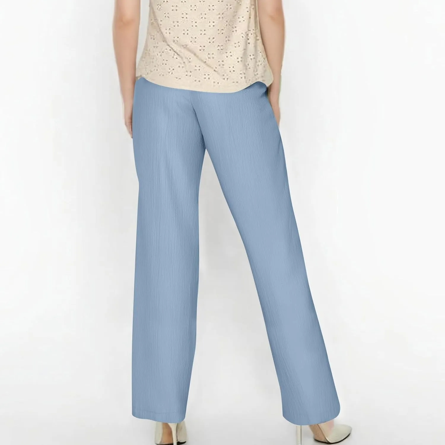 Oversized Wide Leg Pants Woman Baggy Elastic High Waisted Linen Trousers Pants Summer Boho Flowy Pants with Pockets