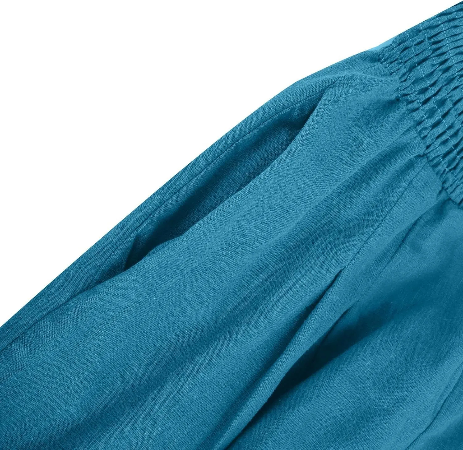 Palazzo Pants for Women Wide Leg High Waist Linen Trousers Stretchy Fall Casual Loose Comfy Pant with Pockets
