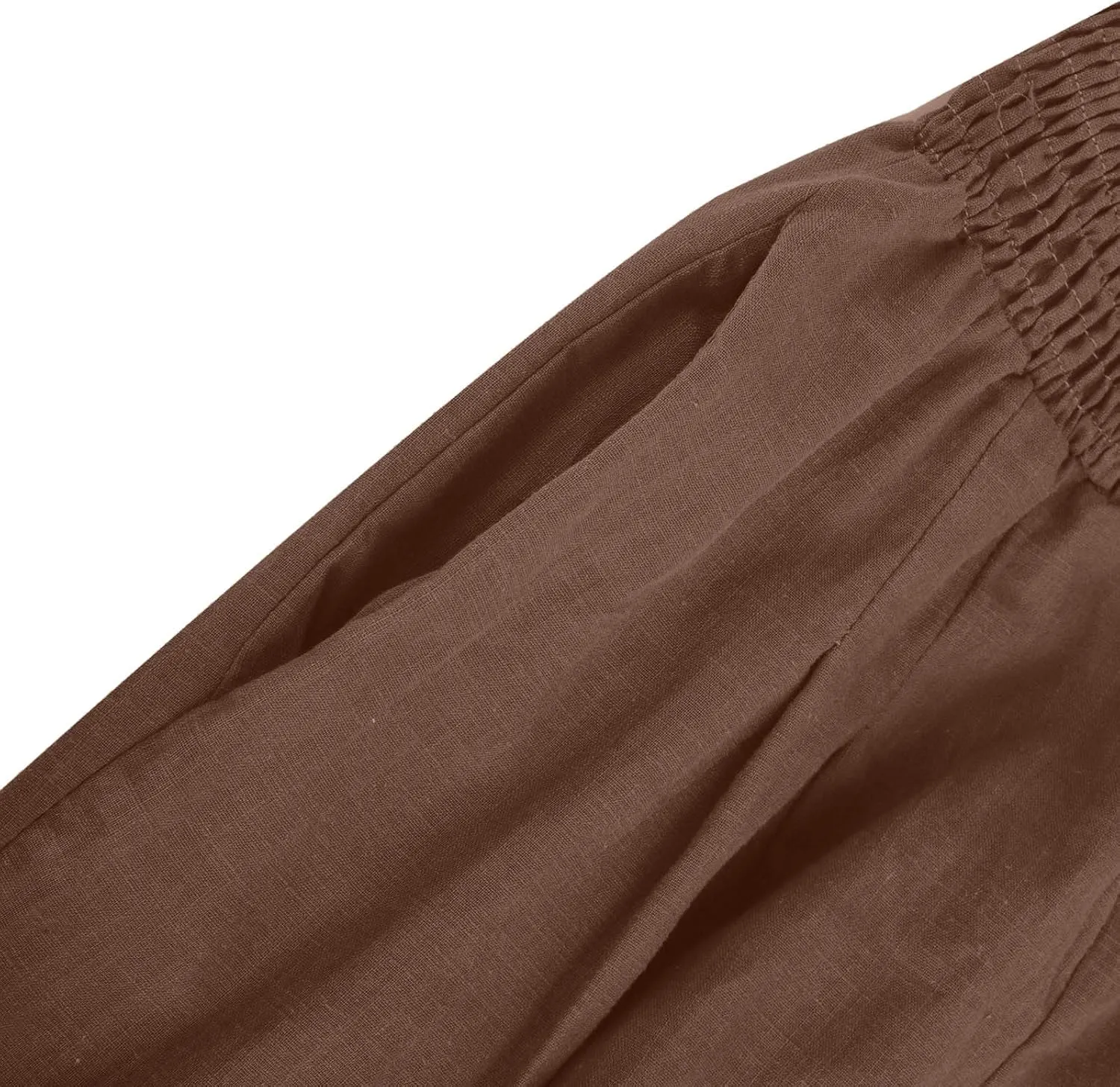 Palazzo Pants for Women Wide Leg High Waist Linen Trousers Stretchy Fall Casual Loose Comfy Pant with Pockets