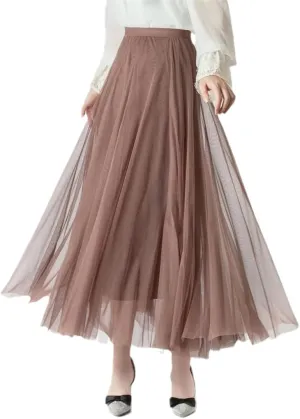 Pleated Skirt Sexy Midi Tulle Skirt High Waist Full Lining Adult Tutu