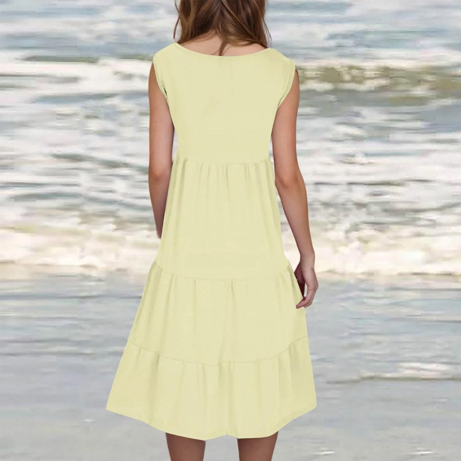 Plus Size Dresses for Curvy Women Fashion Pleated A Line 2025 Summer Dress Casual Beach Vacation Midi Sundress