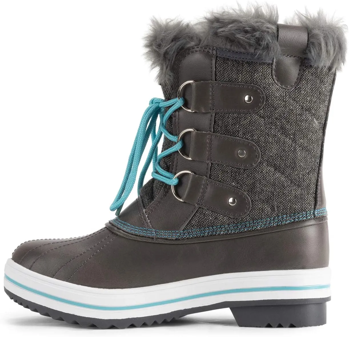 Polar Products Womens Snow Boot Quilted Short Winter Snow Rain Warm Waterproof Boots