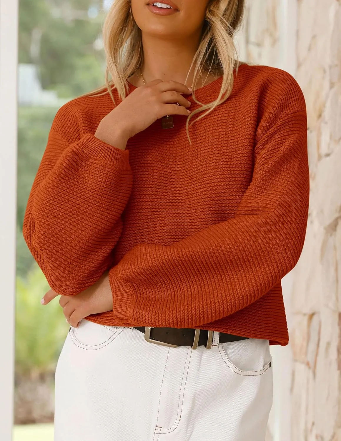 PRETTYGARDEN Womens Fall Sweaters 2025 Casual Loose Crewneck Ribbed Long Sleeve Top Knit Pullover Sweater