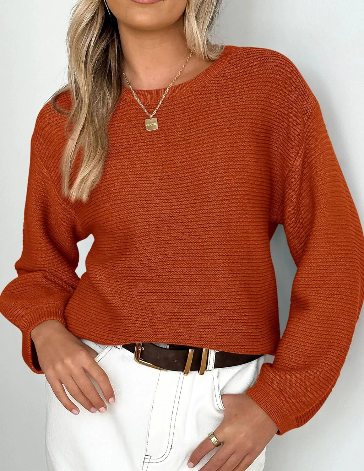 PRETTYGARDEN Womens Fall Sweaters 2025 Casual Loose Crewneck Ribbed Long Sleeve Top Knit Pullover Sweater
