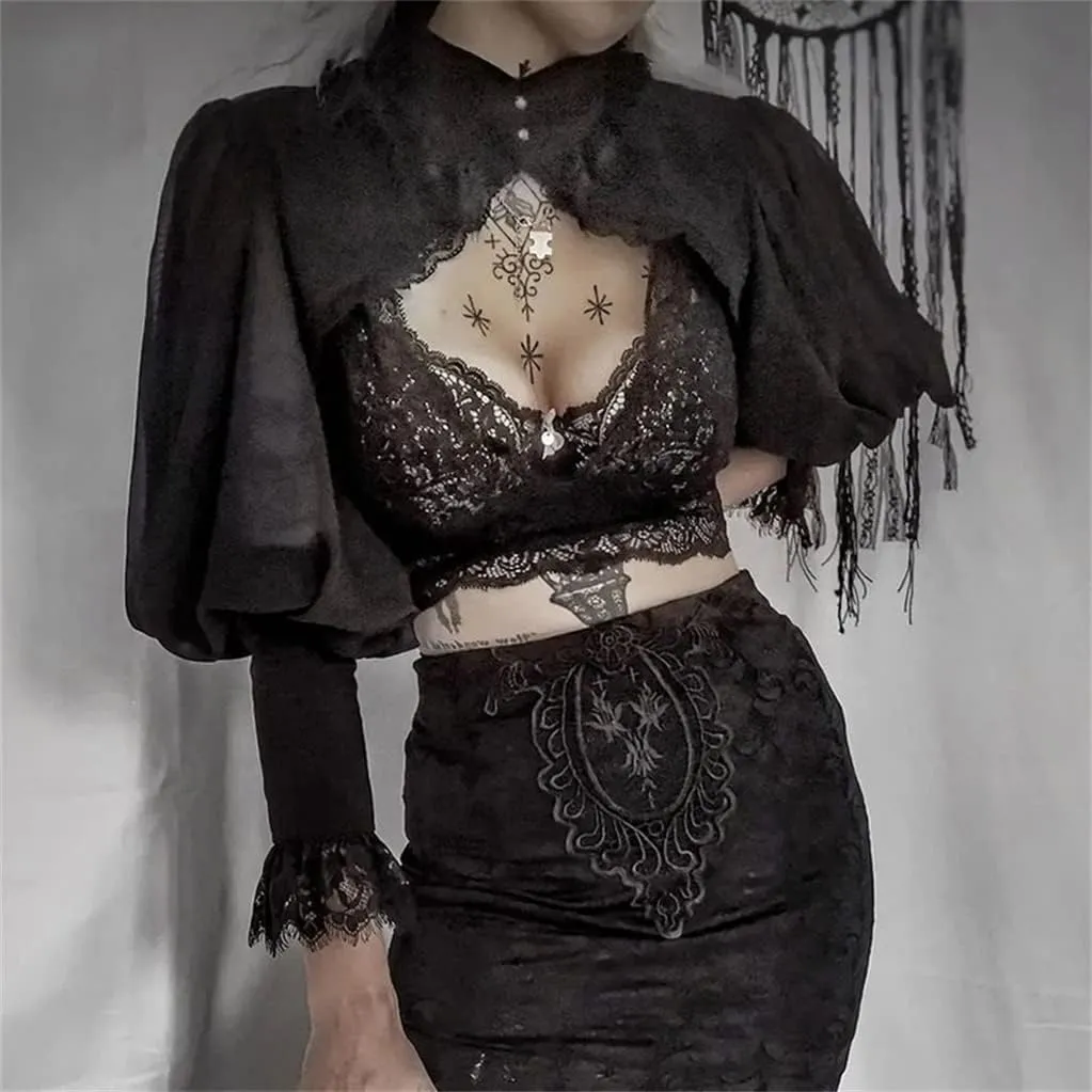 Punk Shrug for Women or Teen Girls Gothic Goth Crop Top