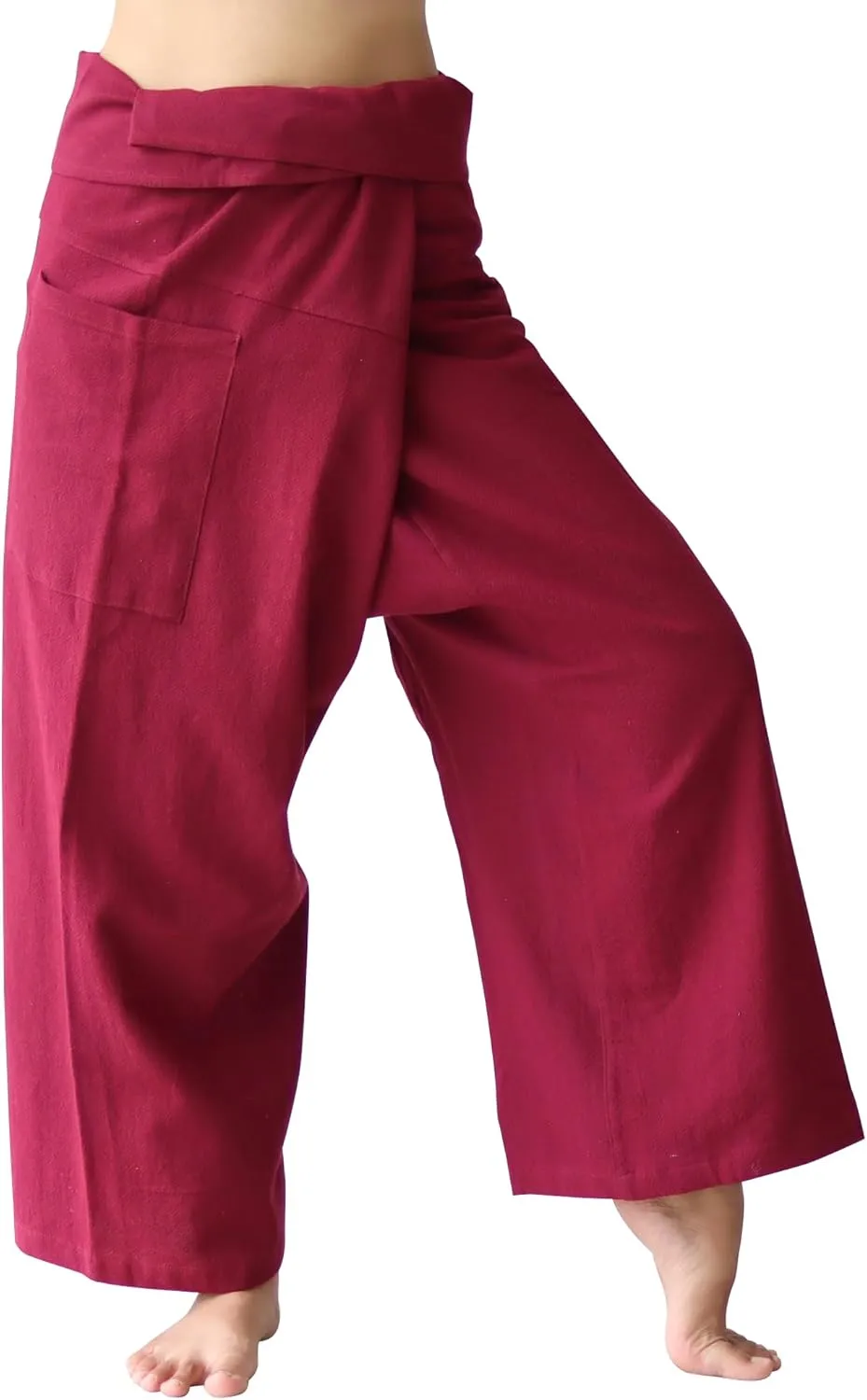 RaanPahMuang Thai Fisherman Pants Men/Women, Loose Yoga, Pirate, Harem Pants, 100% Cotton, Unisex Kimono Pants