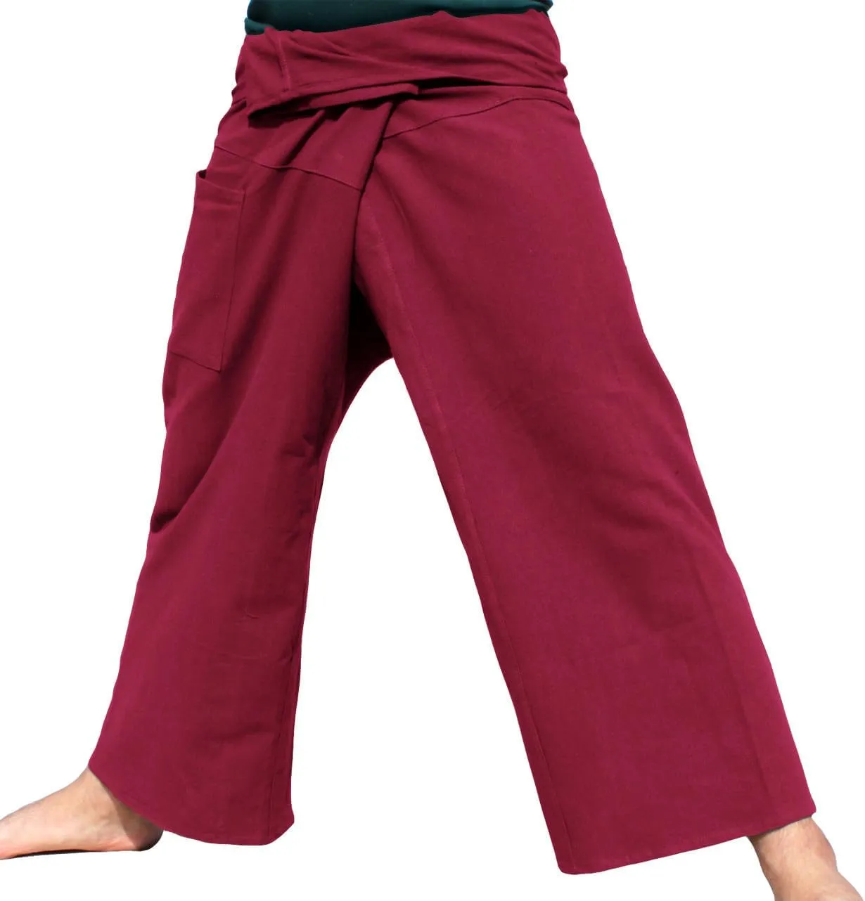 RaanPahMuang Thai Fisherman Pants Men/Women, Loose Yoga, Pirate, Harem Pants, 100% Cotton, Unisex Kimono Pants