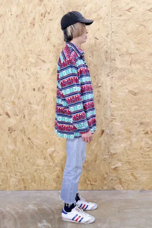 Red And Turquoise Navajo Flannel Shirt