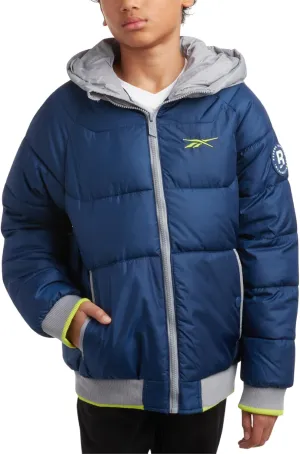 Reebok Boys' Winter Coat - Heavyweight Full Zip Up Quilted Puffer Snow Parka - Weather Resistant Ski Jacket for Boys (8-20)