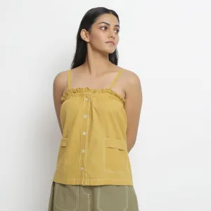 SeamsFriendly Patch Pocket Vegetable Dyed Handspun Cotton Camisole Top for Women