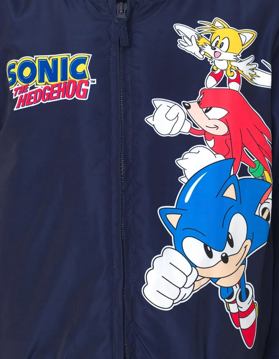 SEGA Sonic the Hedgehog Zip Up Varsity Bomber Jacket Little Kid to Big Kid Sizes (4-14-16)