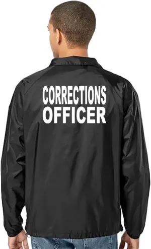 Service and First Responders Corrections Officer Coaches Jacket Event Staff Mens and Womens Windbreaker
