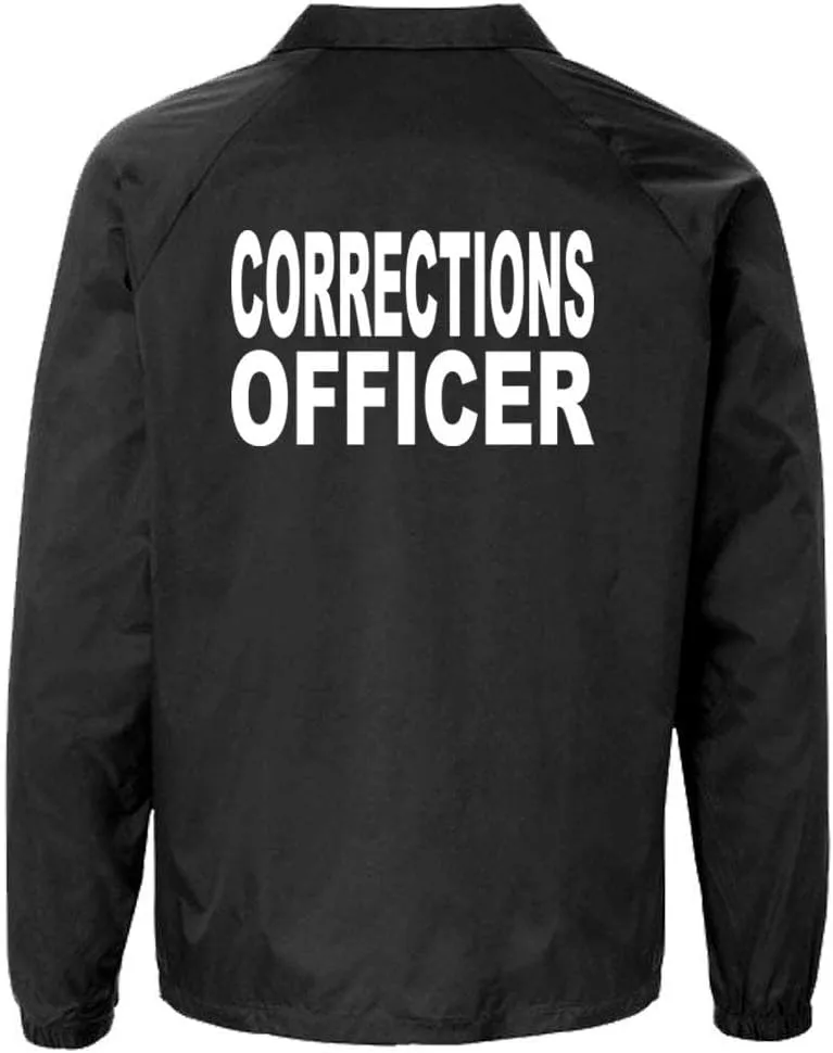 Service and First Responders Corrections Officer Coaches Jacket Event Staff Mens and Womens Windbreaker