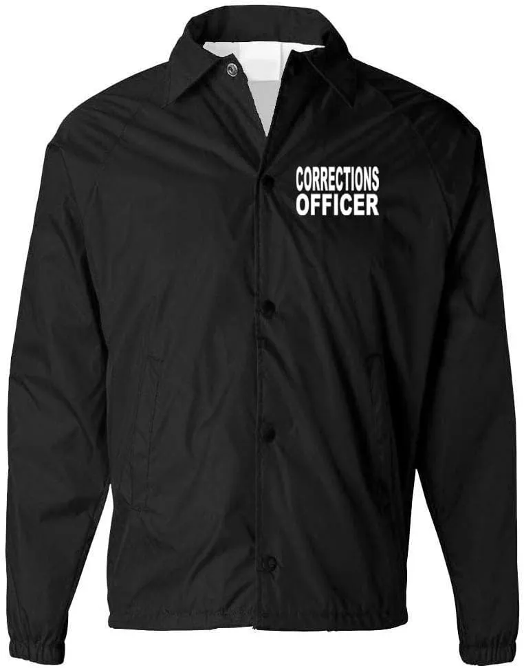 Service and First Responders Corrections Officer Coaches Jacket Event Staff Mens and Womens Windbreaker