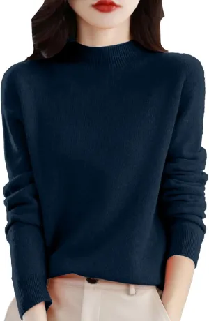 SERYU Cashmere Sweaters for Women Half Turtleneck Long Sleeve Jumper Knitted Pullover Warm Cashmere Sweater Tops