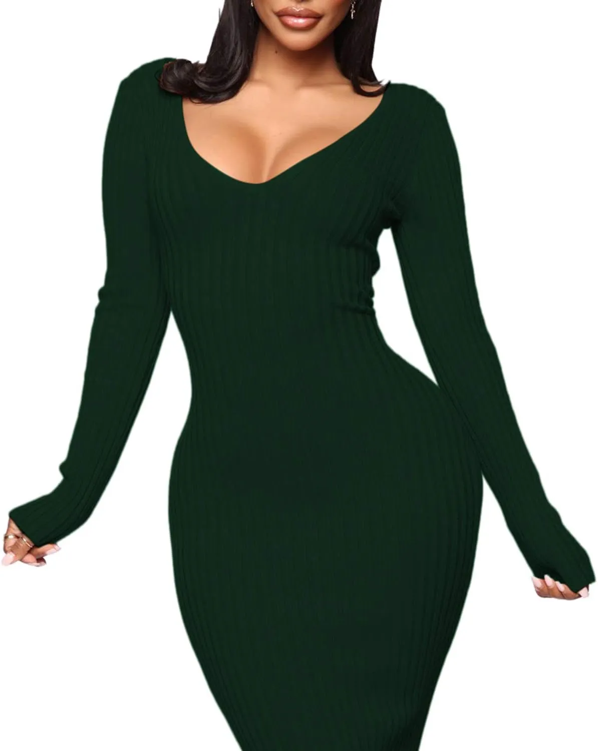 SheKiss Womens Off Shoulder Plus Size Work Business Sweater Dresses Long Sleeves Bodycon Cardigans Outfits