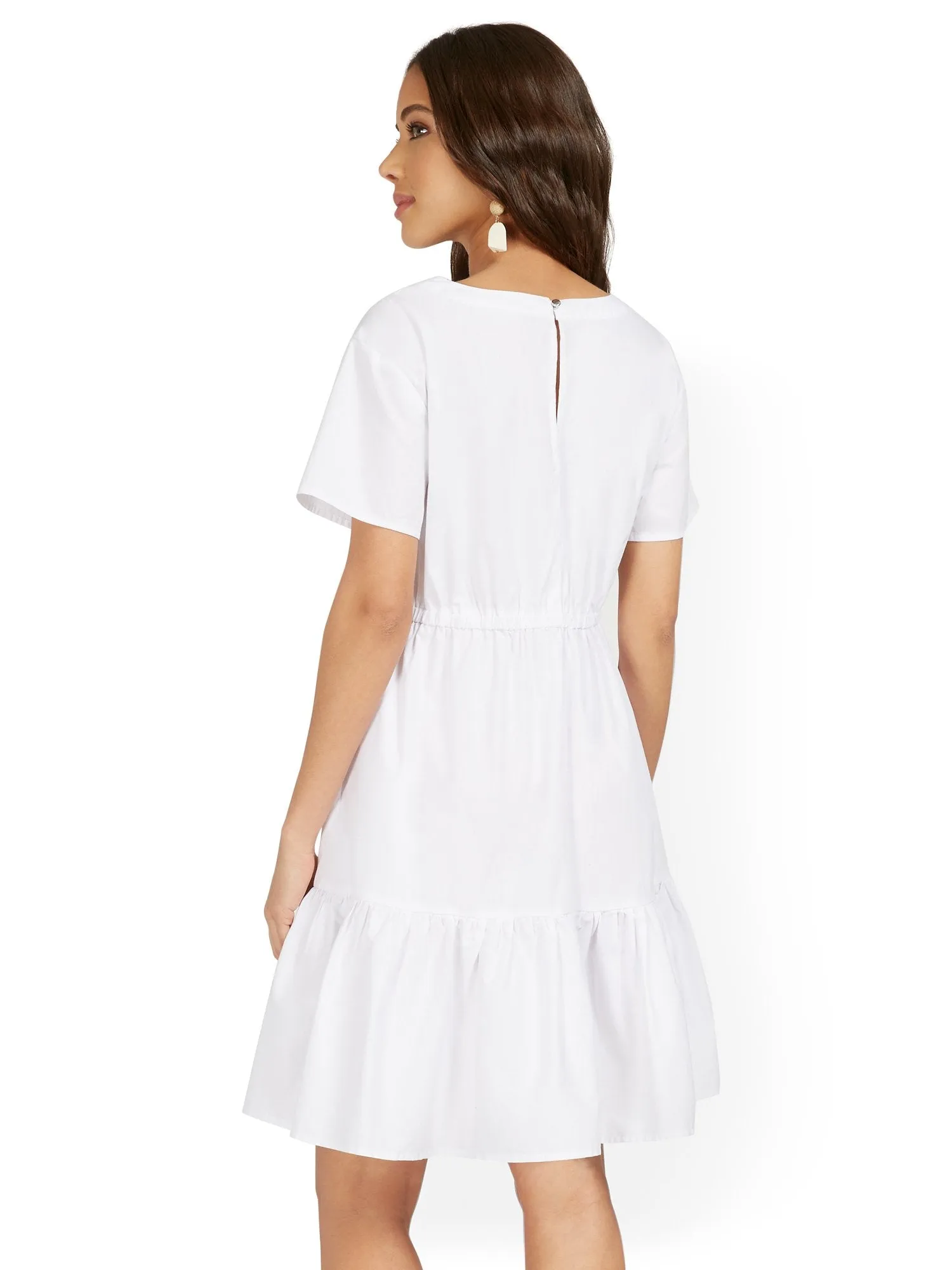Short-Sleeve Tiered Babydoll Dress