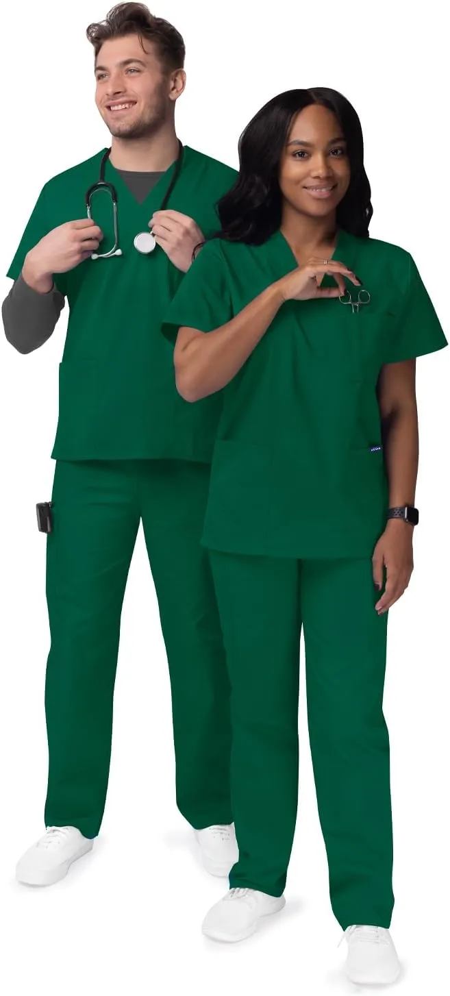 Sivvan Unisex Scrubs - Classic V-Neck Top & Drawstring Pants Scrub Set