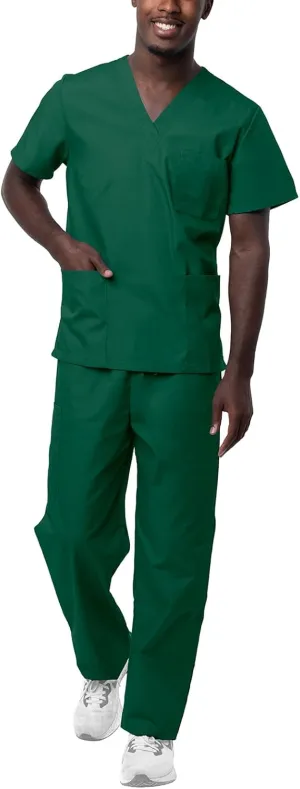 Sivvan Unisex Scrubs - Classic V-Neck Top & Drawstring Pants Scrub Set