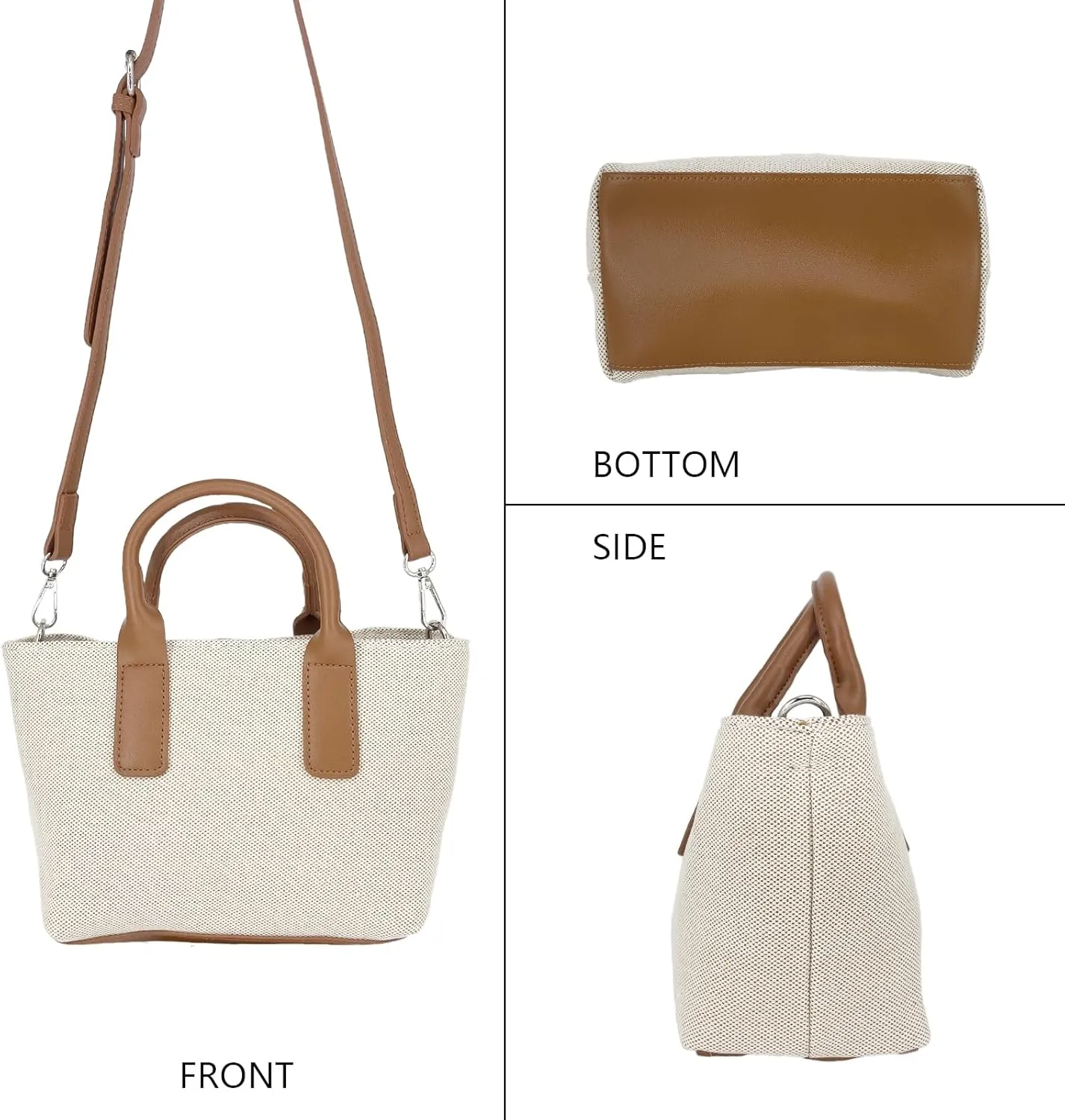 Soft Leather Tote Bag for Women, Lightweight Shopper Purse with Top Handle