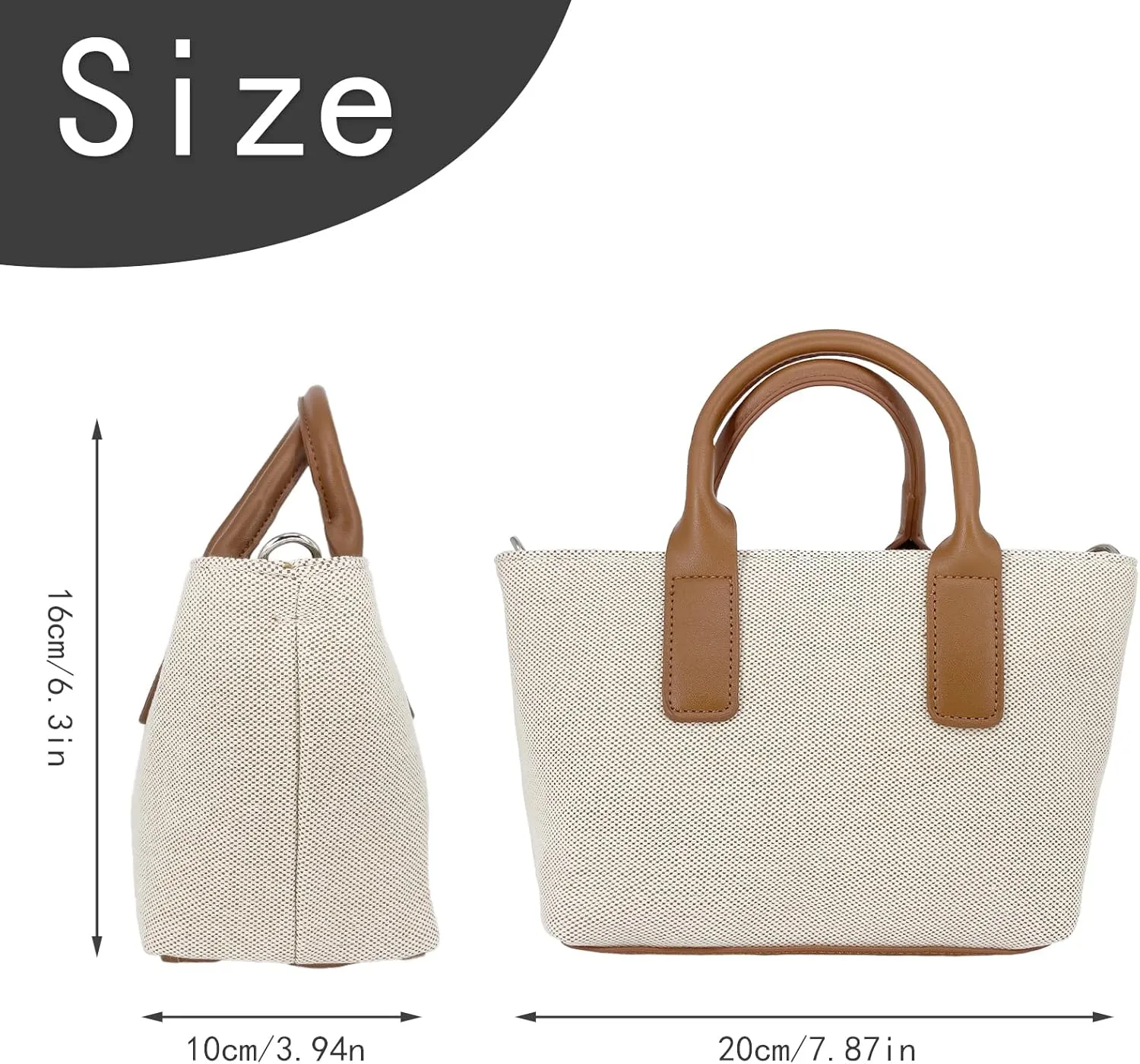 Soft Leather Tote Bag for Women, Lightweight Shopper Purse with Top Handle