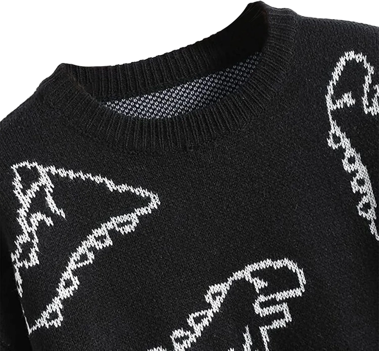 SOLILOQUY Women Cute Dinosaur Sweater Casual Crew Neck Oversized Knitted Pullover Y2K Harajuku Knitwear