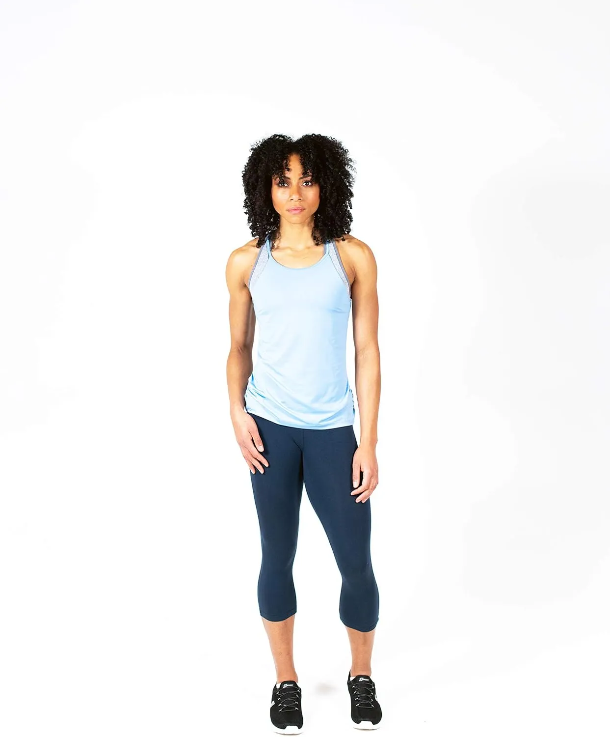 Spalding Women's Active Shirred Side Tank Top, Regular and Plus Size