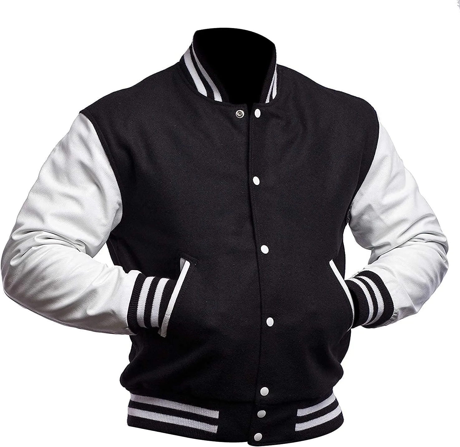 SpazeUp Letterman Jacket Men College Baseball Bomber Jacket | Wool   Faux Leather Letterman Jacket Men
